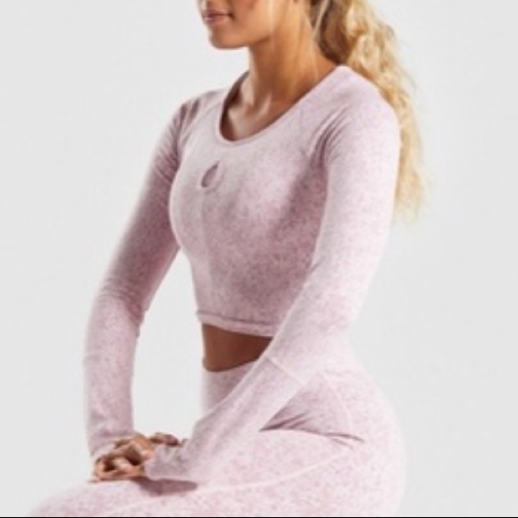 gymshark fleur long sleeve crop top size S - Picture 2 of 5